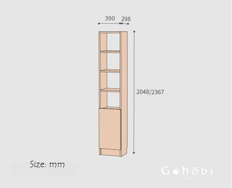 Gohobi Handmade Solid Wood Storage Cabinet – Multi-Layer Wooden Shelving Unit for Living Room or Study | FSC Certified Furniture