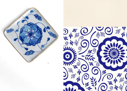Gohobi Blue and White Porcelain Coaster