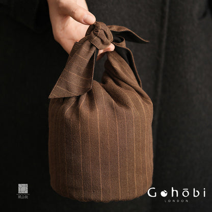 [賦山敘 x Gohobi] Gohobi Woven Flax Travel Tea Bag – Portable Teapot and Teacup Storage Pouch