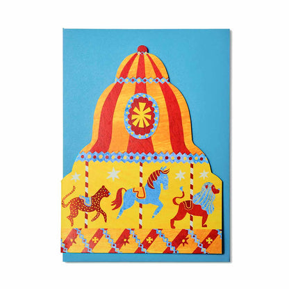 Mortlake Papers Carousel Shaped Greeting Card [Made in the UK]