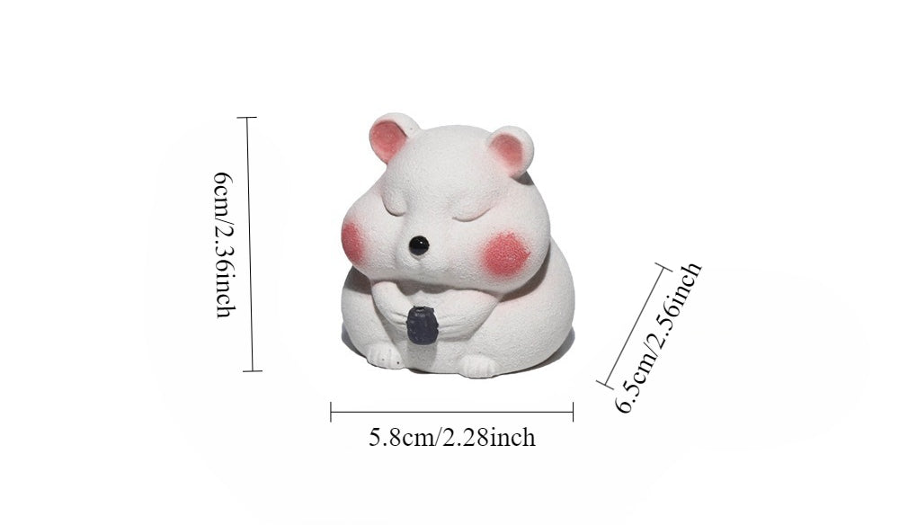 Gohobi Yixing Purple Clay Mouse Tea Pet – Handmade Lucky Ornament