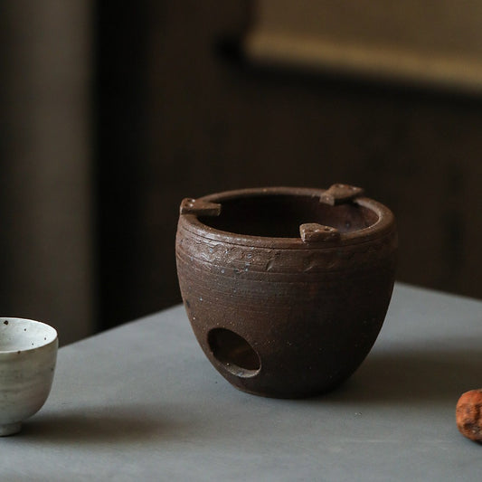 Gohobi Ceramic Alcohol Lamp Tea Stove – Handmade Old Rock Clay Tea Warmer