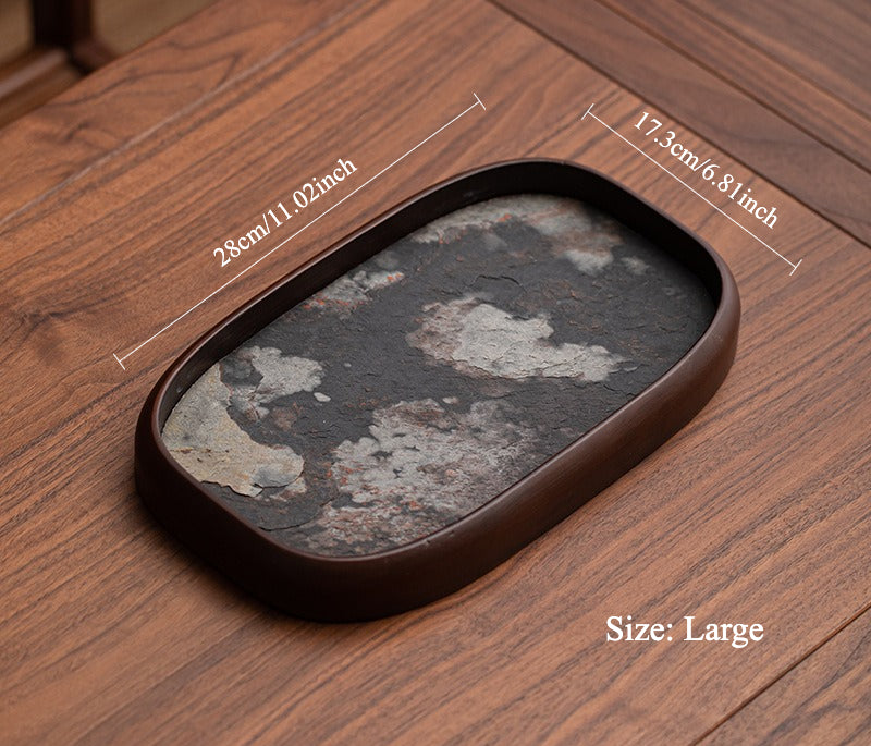 Gohobi Rock Surface Oval Tea Tray