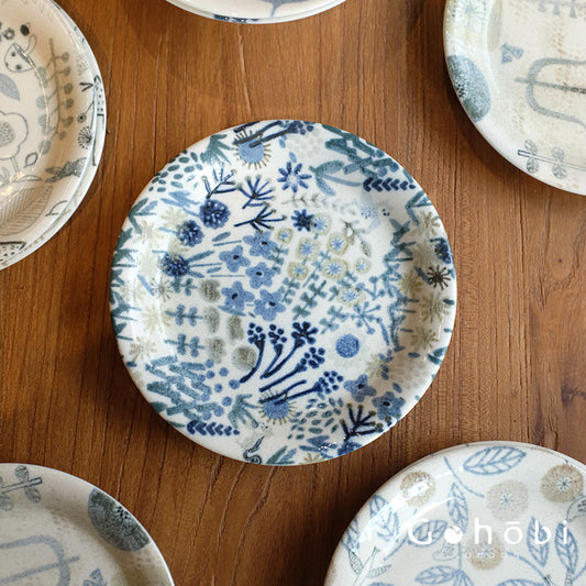 Gohobi Japanese Minoya Ceramic Small Plate [Made in Japan] – Underglaze Minoyaki Tableware