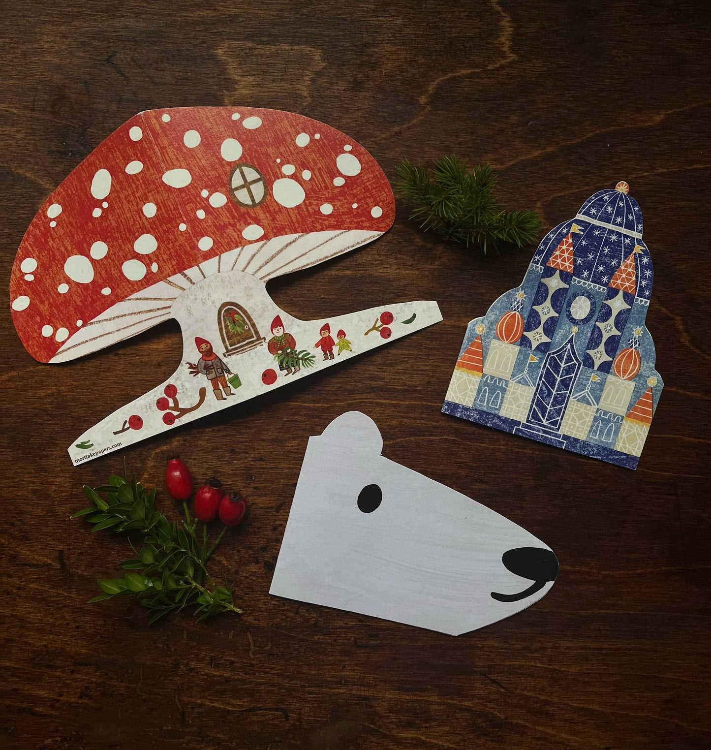 Mortlake Papers Polar Bear Shaped Greeting Card [Made in the UK]