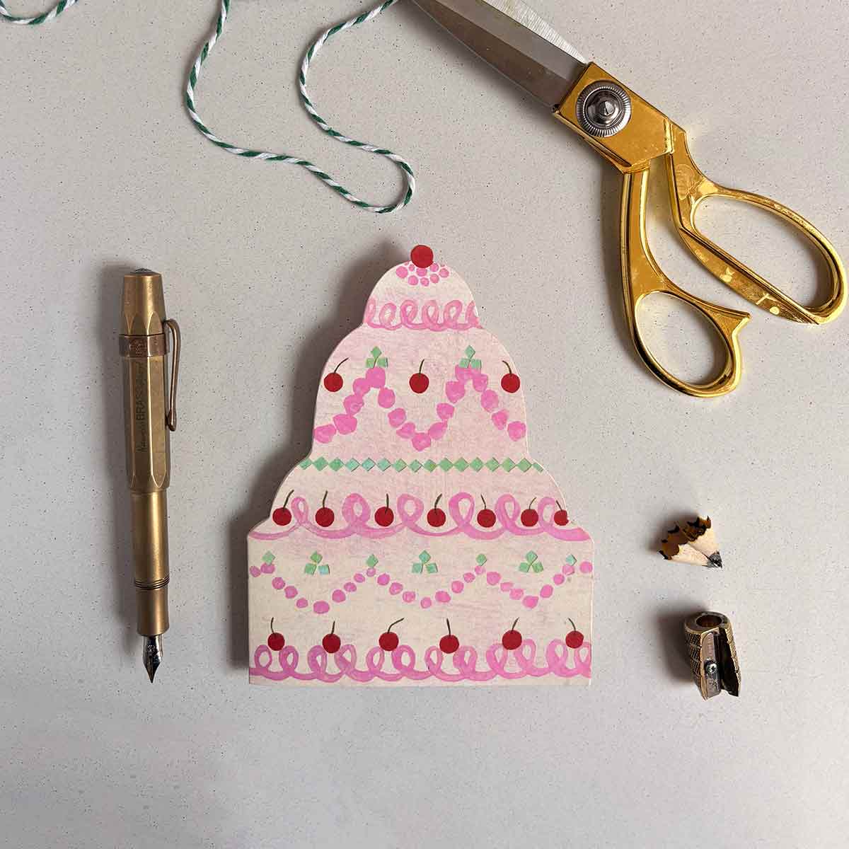 Mortlake Papers Wedding Cake Greeting Card | Birthday & Celebration Cake [Made in the UK]