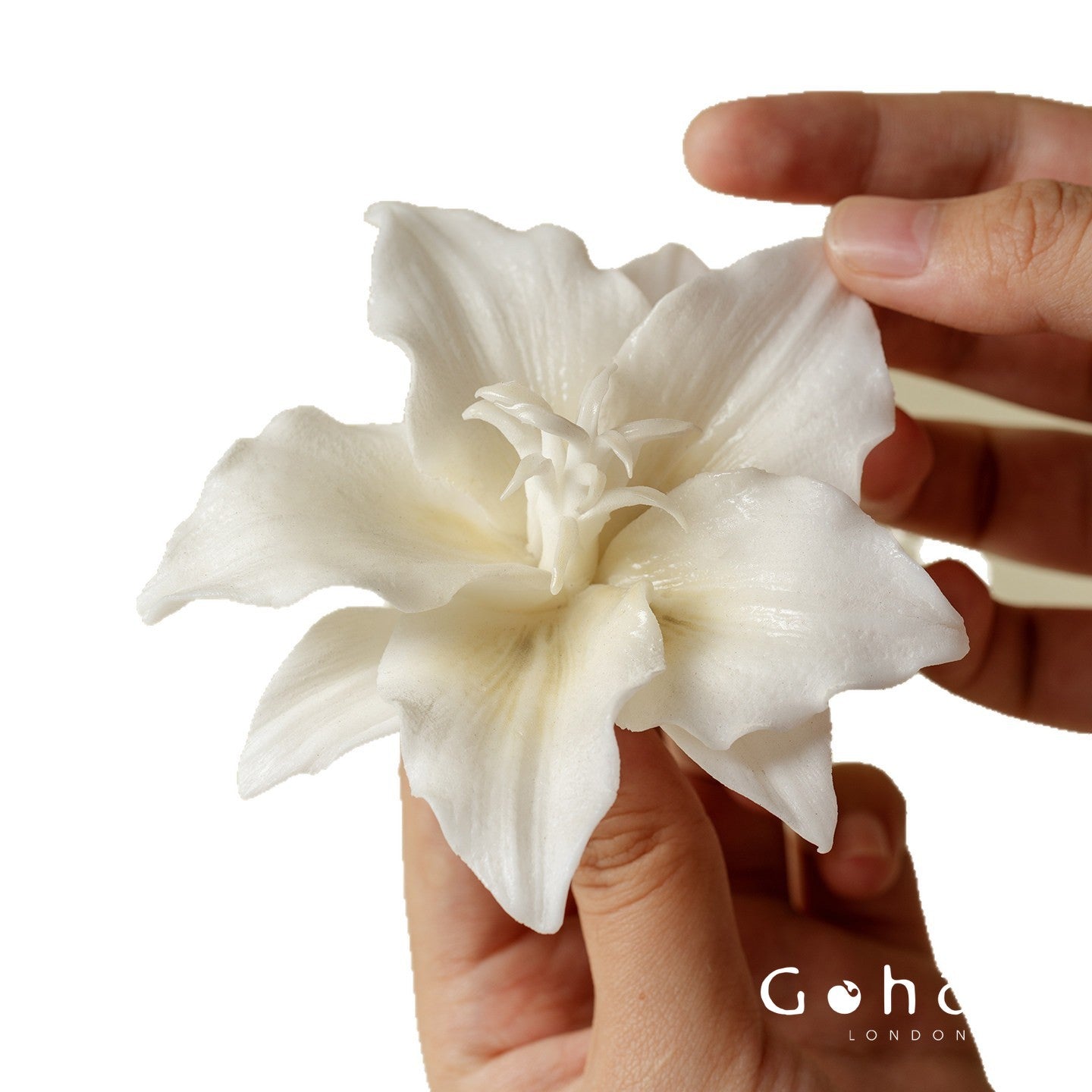Gohobi Handmade Floral Incense Holder 003 - Blue and White Lilly