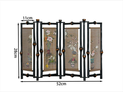 Gohobi Double-Sided Bamboo Tea Table Screen – Chinese Gongfu Tea Ceremony Decor