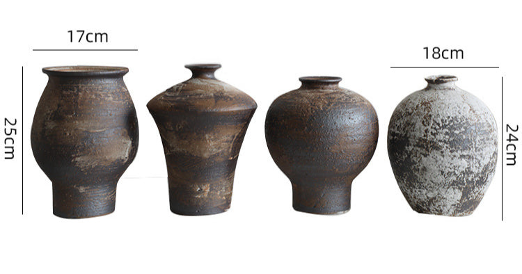 Danish style ceramic white wabi sandy wind coarse pottery vase