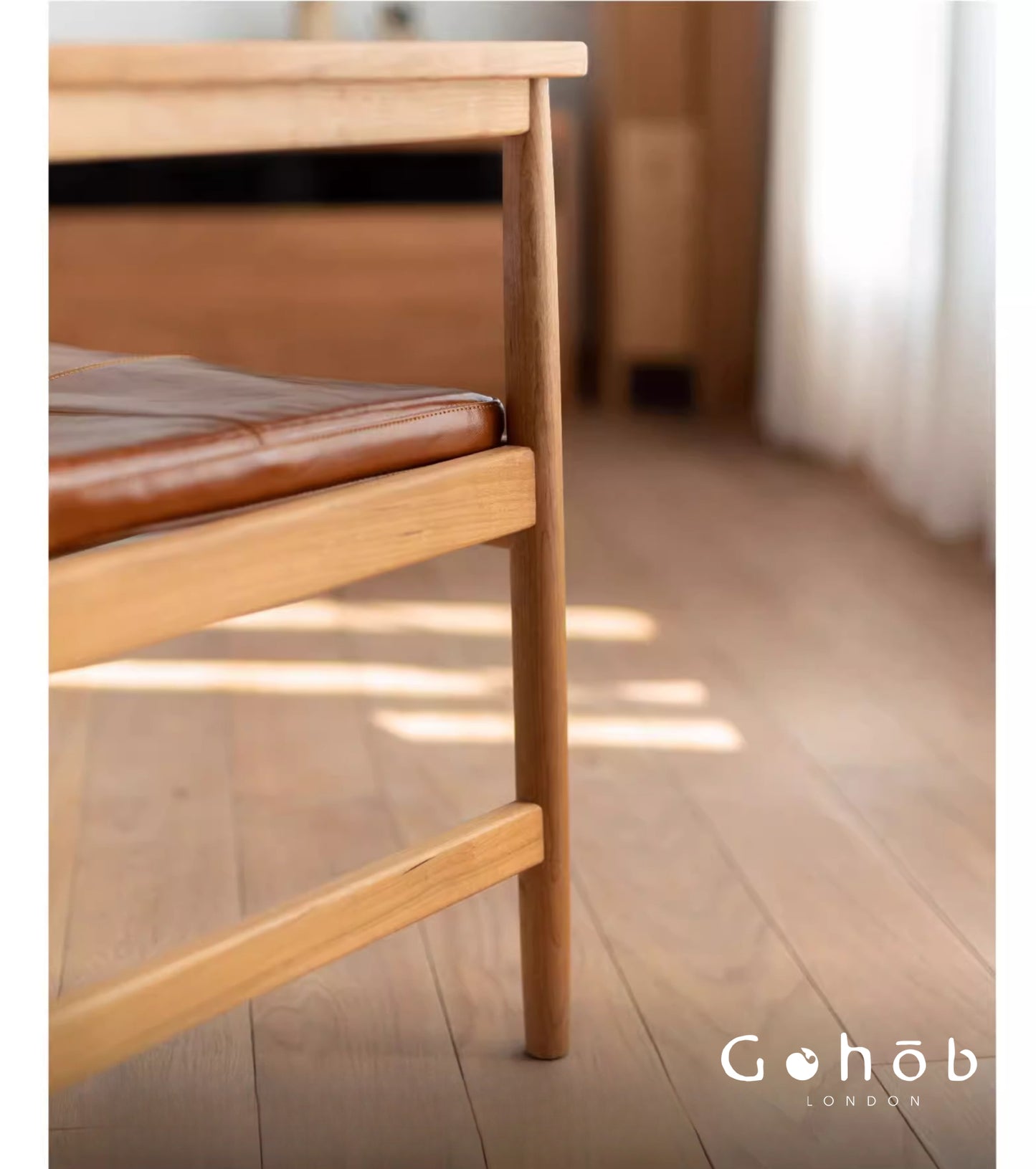 Gohobi Handmade Solid Wood Curved Armchair – Study Chair Office Seat Leisure Home Bedroom Chair | FSC Certified Furniture