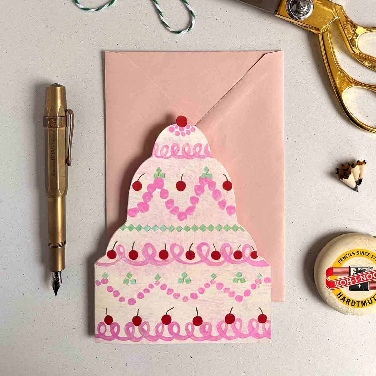 Mortlake Papers Wedding Cake Greeting Card | Birthday & Celebration Cake [Made in the UK]