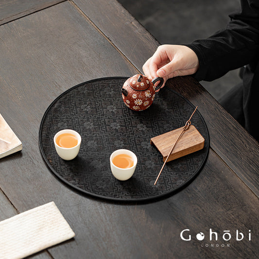 Gohobi Xiangyun Silk Tea Pad – Round Waterproof Tea Pot Placemat for Gongfu Tea Set