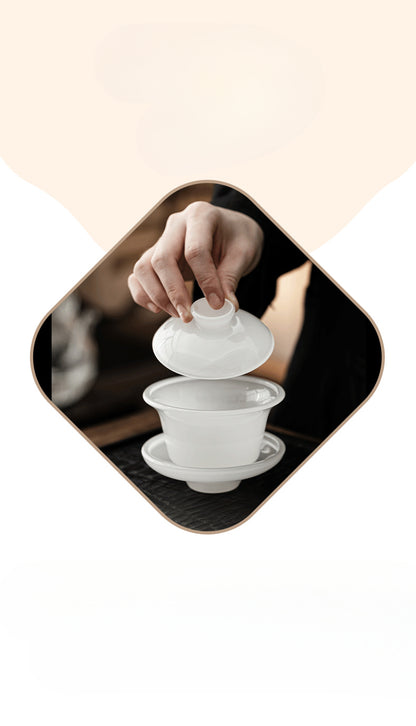 Gohobi Ancient Glazed Three-Talented Cover Gaiwan