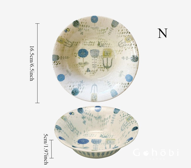 Gohobi Japanese Minoya Ceramic Small Plate [Made in Japan] – Underglaze Minoyaki Tableware