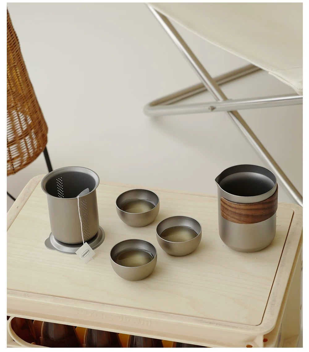 Gohobi Pure Titanium Portable Travel Tea Set