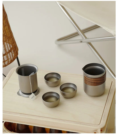 Gohobi Pure Titanium Portable Travel Tea Set