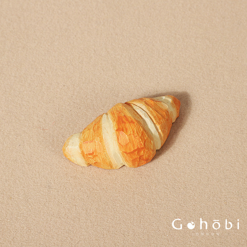 Gohobi Handcrafted Wooden Croissant, Bread or Cookie Ornament – Solid Wood Bakery Decor