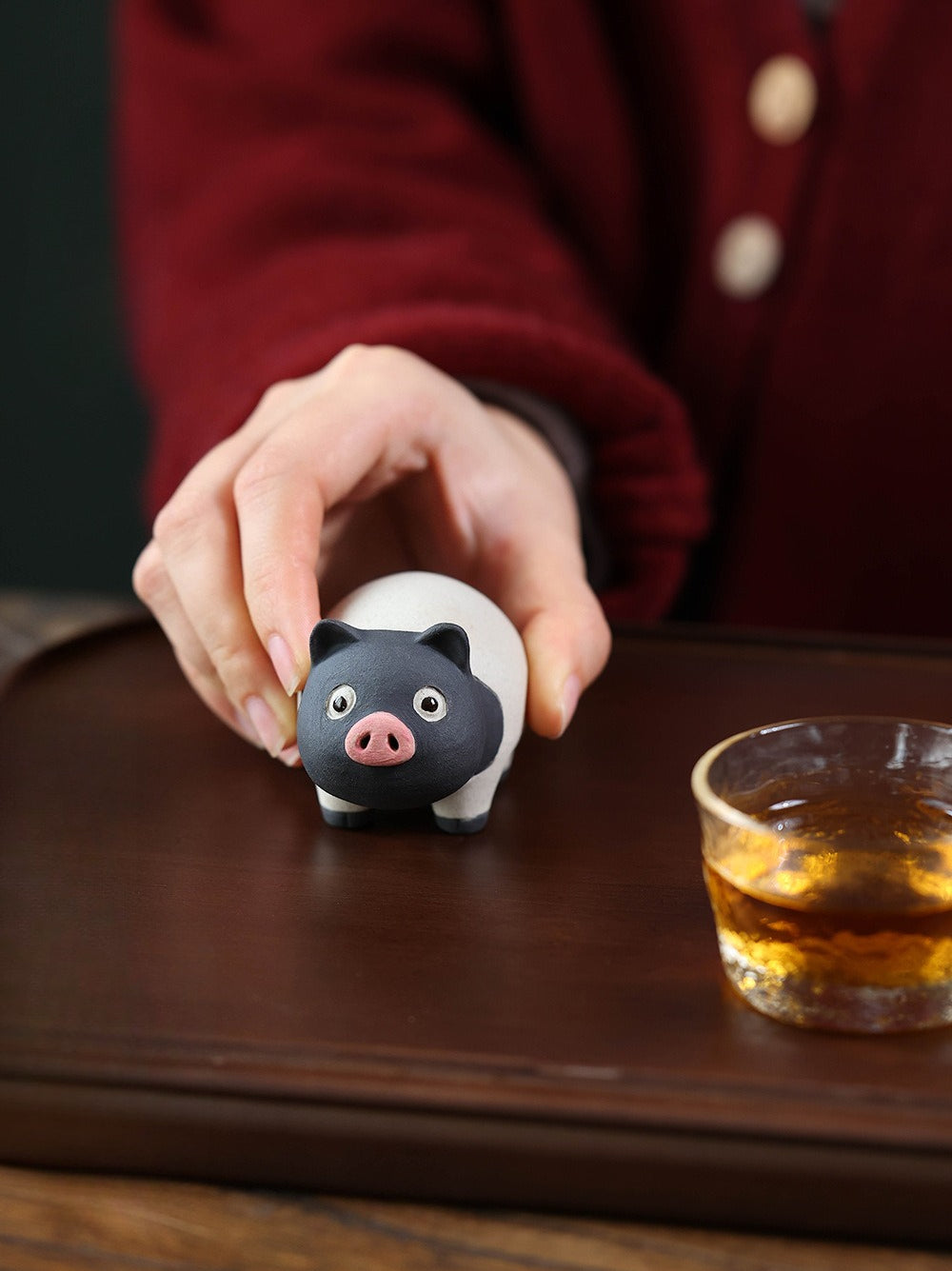 Roaring Gongtang purple sand tea pet pig ornament boutique can raise Jingtang pig personalized tea play tea table tea table tea set accessories