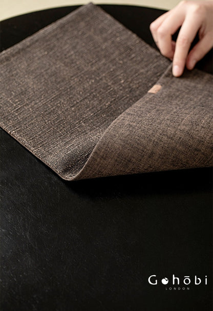 Gohobi Xiangyun Silk Tea Table Mat – Handmade Double-Sided Silk Tea Runner Zen Style