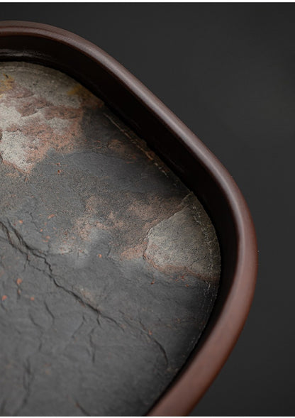 Gohobi Rock Surface Oval Tea Tray