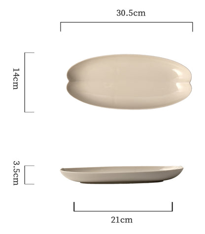 Gohobi Painted Matte Long Kwai Kou Plate