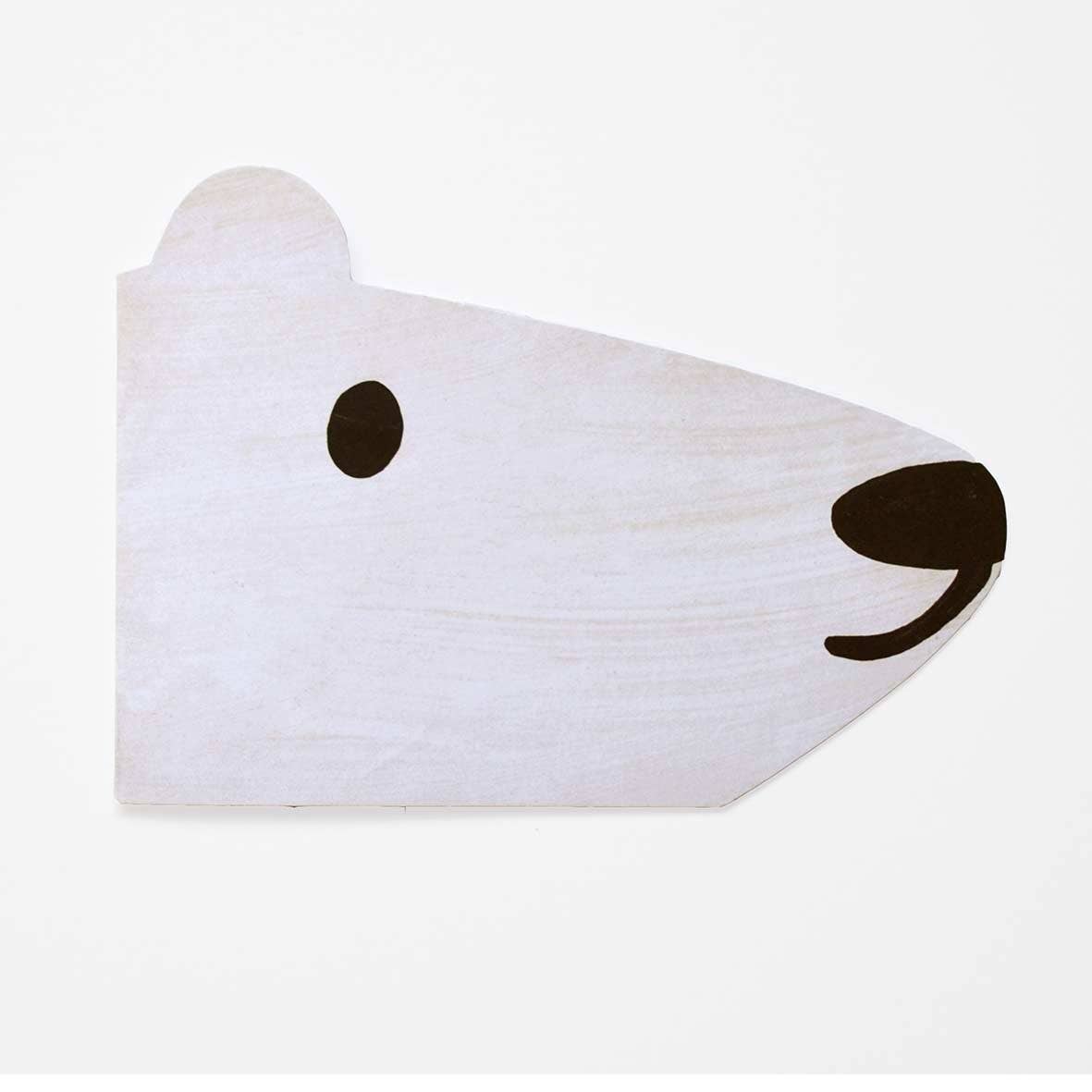 Mortlake Papers Polar Bear Shaped Greeting Card [Made in the UK]