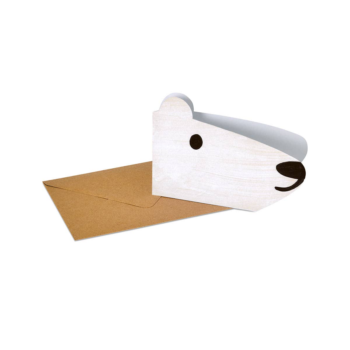 Mortlake Papers Polar Bear Shaped Greeting Card [Made in the UK]
