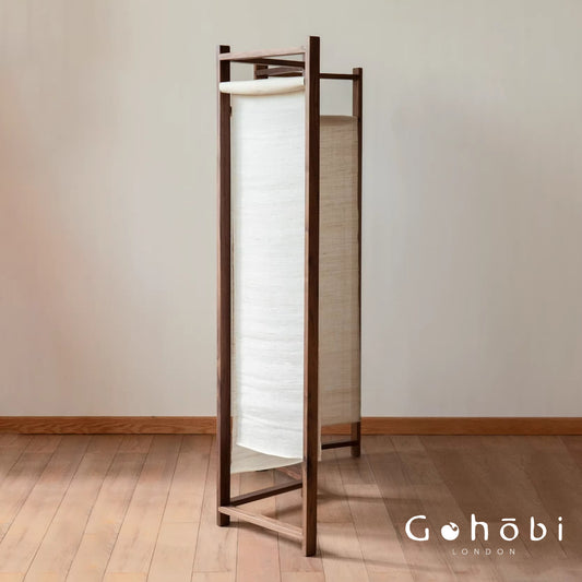 Gohobi Solid Wood Screen Coat Rack – Red Oak or Black Walnut Folding Hanger with Three or Four Panel Options | FSC Certified Furniture