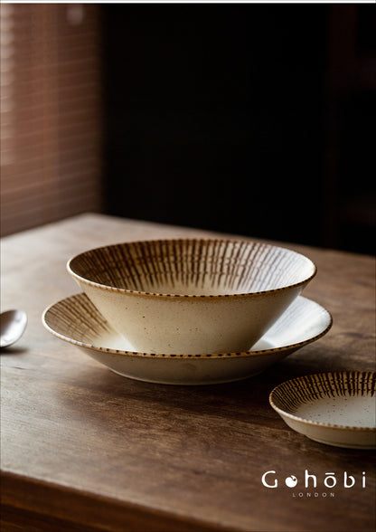 Gohobi Japanese Mino-yaki Pine Leaf Ceramic Plate [Made in Japan] – Retro Light Luxury Tableware