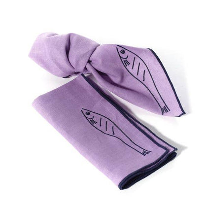 MÆGEN Linen Blend Napkins - Fish (Set of 2)