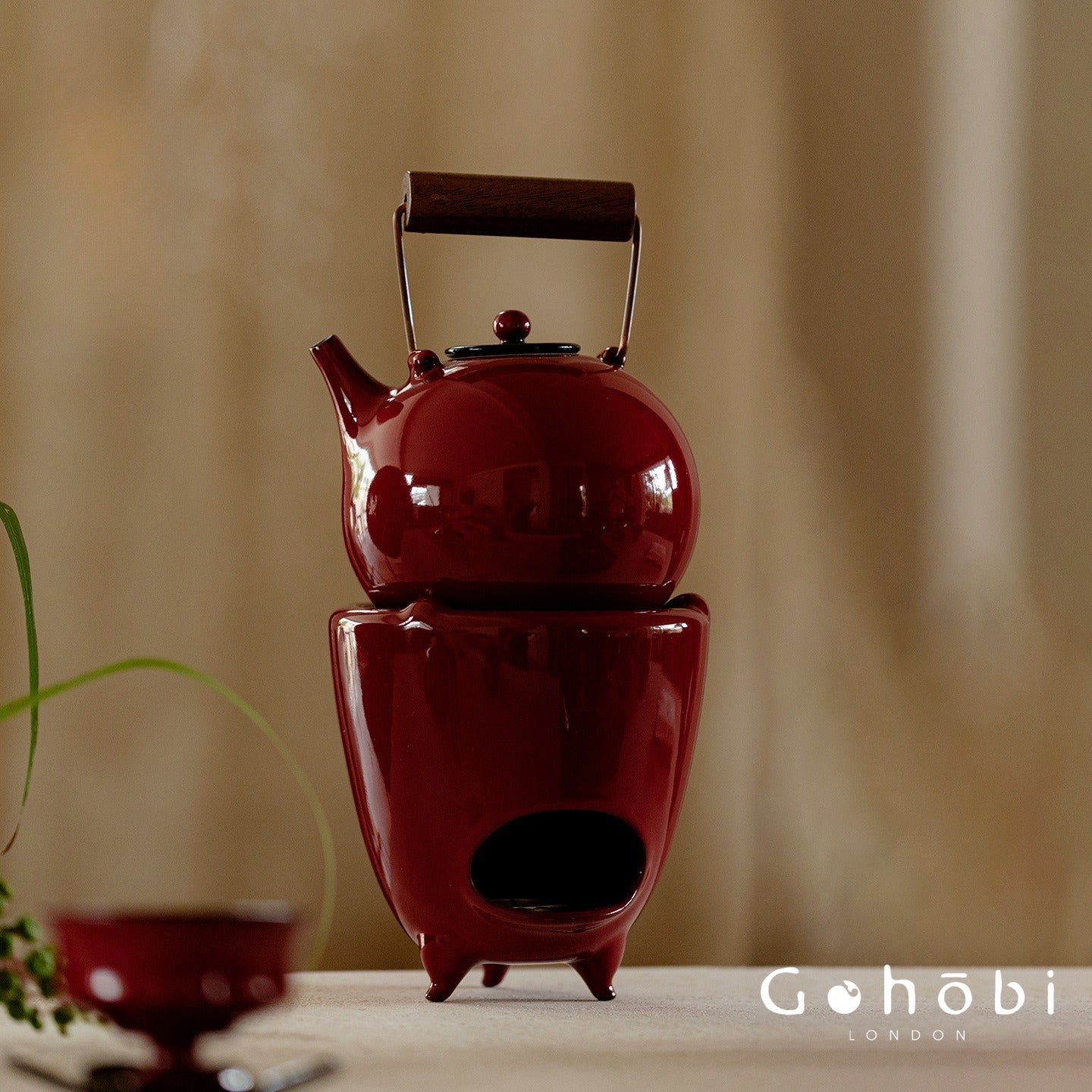Gohobi Japanese Red Beam Teapot – Alcohol Lamp Style Tea Brewer