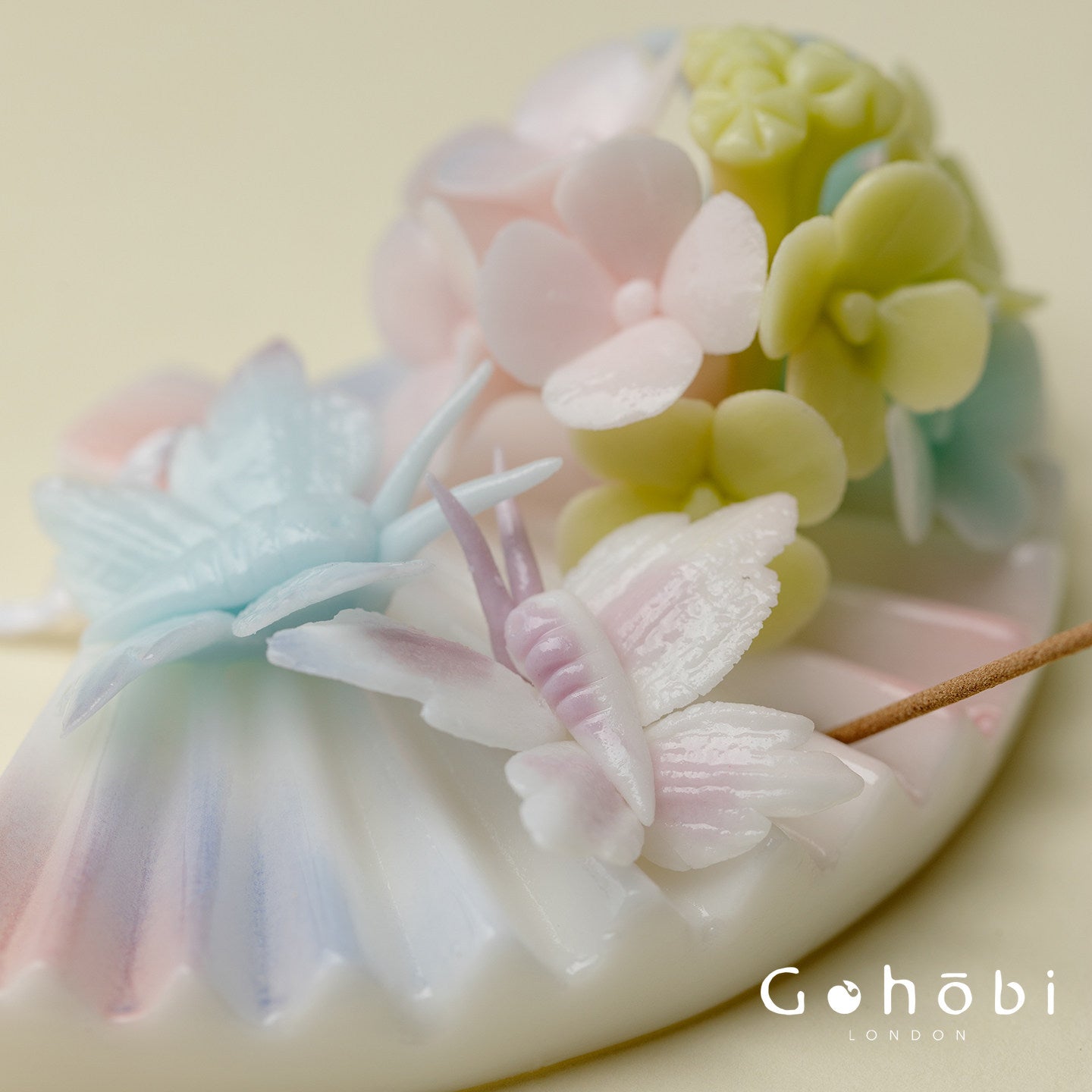 Gohobi Handmade Floral Incense Holder 008 - Jade Fan