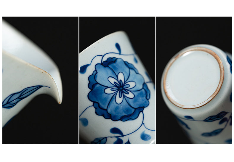 Gohobi Blue and White Twining Lotus Fair Cup