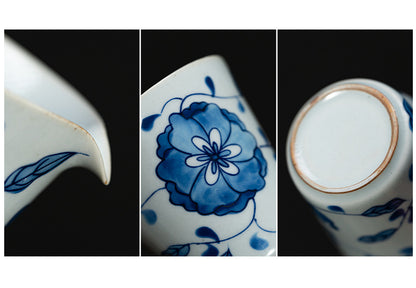 Gohobi Blue and White Twining Lotus Fair Cup