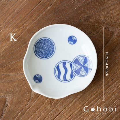 Gohobi Japanese Hosami Yaki Blue & White Small Bowl Set [Made in Japan] – Six-Piece Gift Box