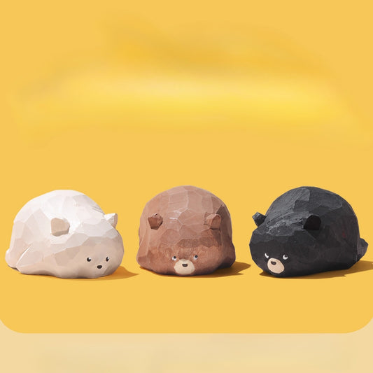 Gohobi Hand-Carved Little Bear Figurine