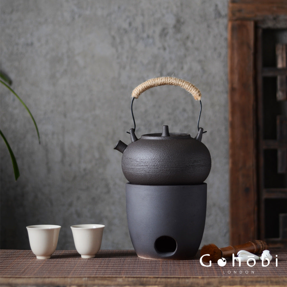 Gohobi Ceramic Tea Kettle – Handmade Household Pottery Teapot (900ml)