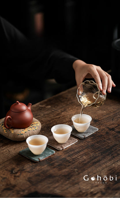 Gohobi Japanese Style Tea Coaster – Retro Fabric Tea Cup Mat for Tea Ceremony