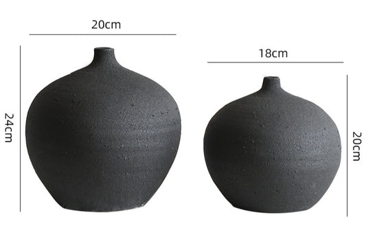 Gohobi Handmade New Chinese Style Coarse Pottery Vase