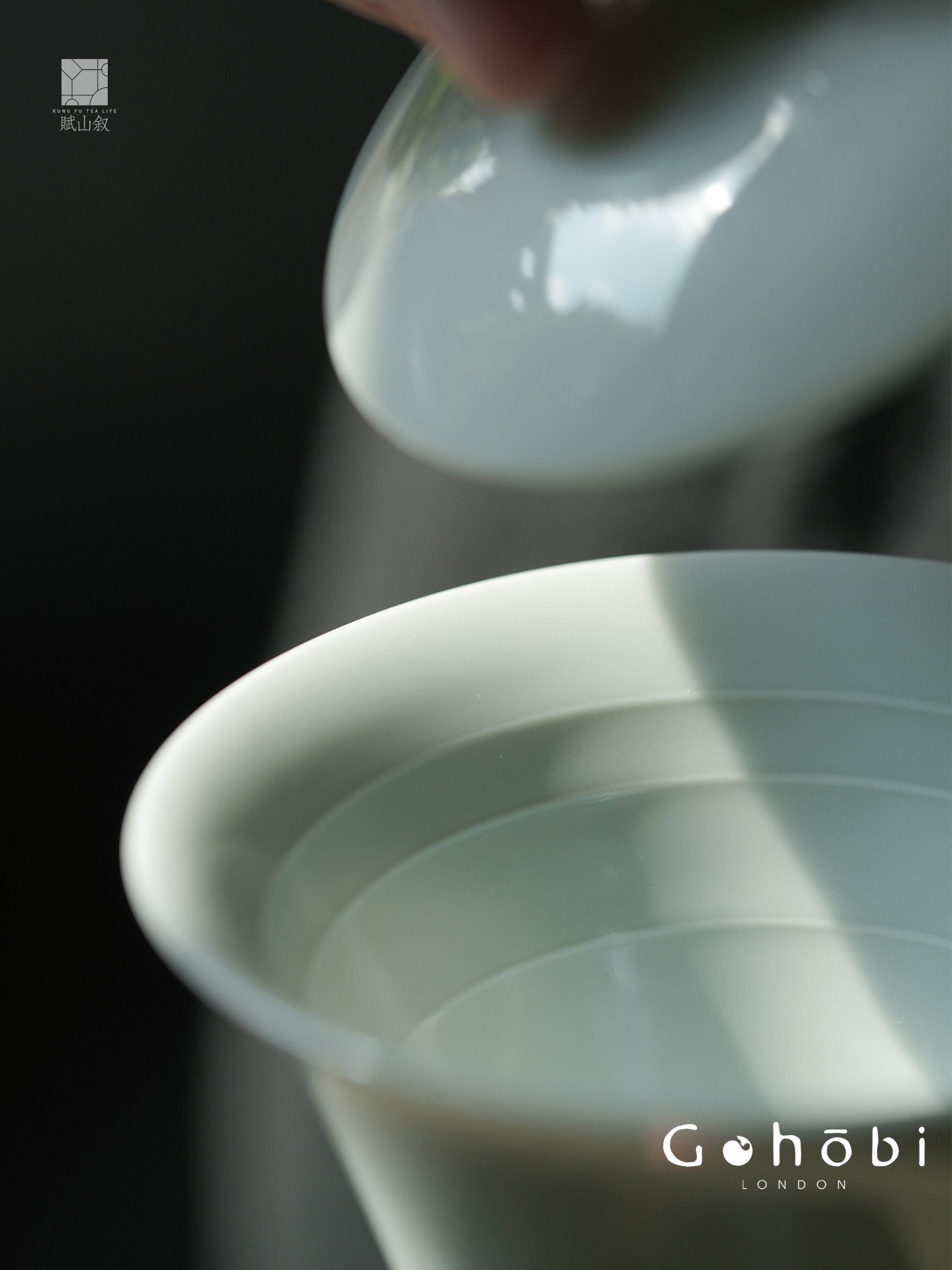 [賦山敘 x Gohobi] Gohobi Pure White Porcelain Gaiwan – Horseshoe Shape Thin Porcelain Gongfu Tea Bowl