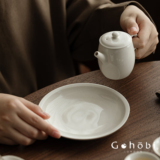 Gohobi Plant Ash Ceramic Pot Base – Multi-Purpose Gongfu Tea Dry Brewing Disc