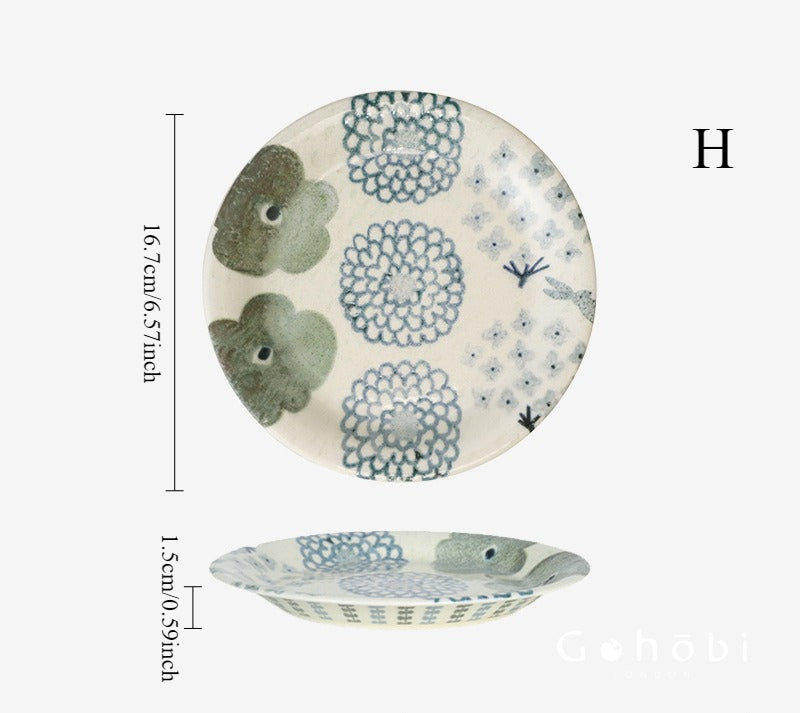 Gohobi Japanese Minoya Ceramic Small Plate [Made in Japan] – Underglaze Minoyaki Tableware