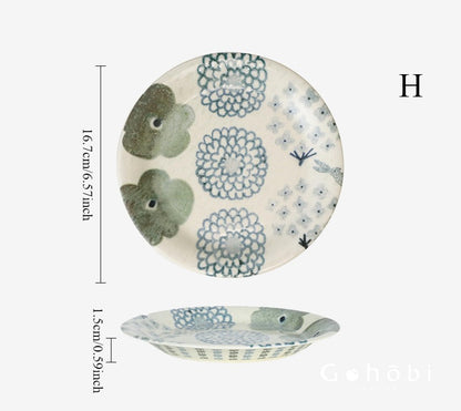 Gohobi Japanese Minoya Ceramic Small Plate [Made in Japan] – Underglaze Minoyaki Tableware