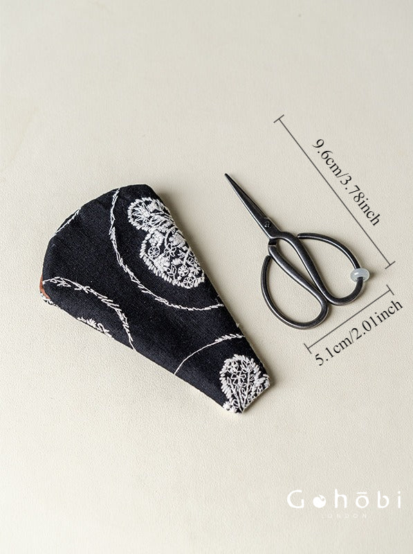 Gohobi Handmade Old Iron Tea Scissors with Storage Bag – Portable Tea Ceremony Accessory