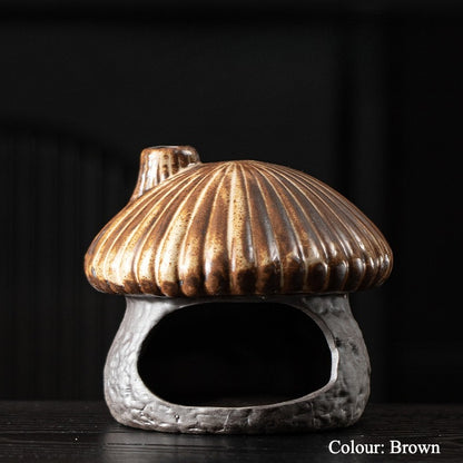 Gohobi Mushroom House Ceramic Aromatherapy Fireplace Burner