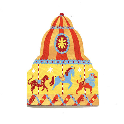 Mortlake Papers Carousel Shaped Greeting Card [Made in the UK]