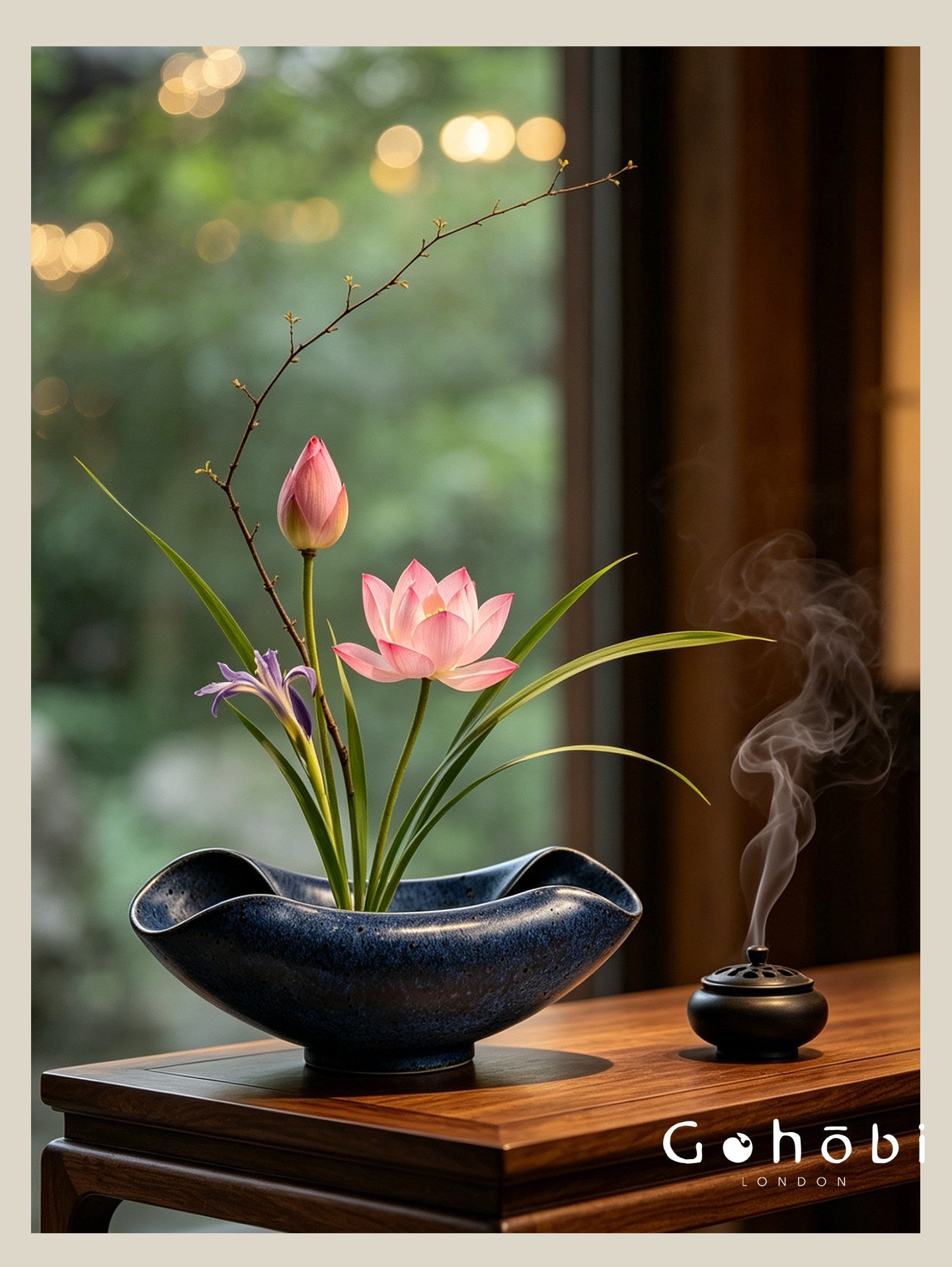 Gohobi Japanese Ikebana Ceramic Vase – Jingdezhen Medieval Style Large Flower Arrangement Vessel