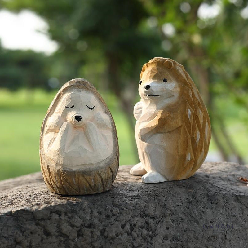 Gohobi Handcrafted Wooden Hedgehog Ornament