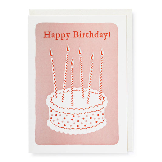 Archivist Gallery Happy Birthday Cake | Letterpress Cards | Greeting Card | Large Cards [Made in the UK]