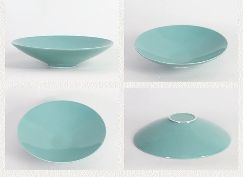Gohobi Ikebana Ceramic Flower Bowl – Minimalist Flower Arrangement Water Plate